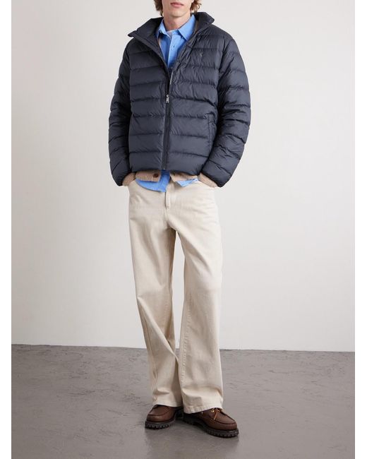 Polo Ralph Lauren Blue Logo-Embroidered Quilted Shell Down Jacket for men