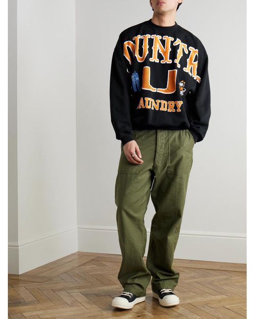 Kapital Black Printed Cotton-Jersey Sweatshirt for men