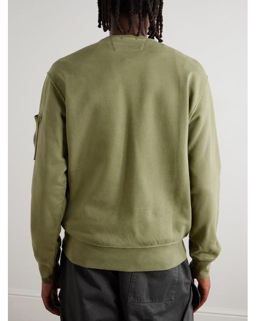 C P Company Sweatshirt aus gebürstetem Baumwoll-Jersey in Green für Herren