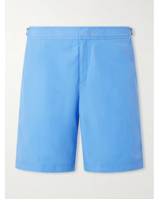 Orlebar Brown Blue Dane Ii Straight-Leg Mid-Length Swim Shorts for men
