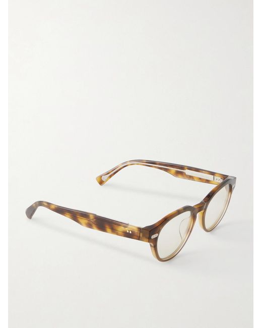 Brunello Cucinelli Natural Round-Frame Acetate Glasses for men