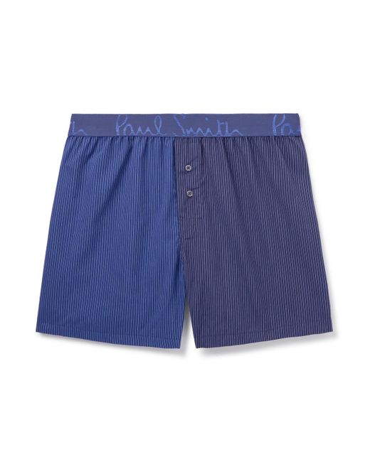 Paul Smith Blue Striped Colour-block Jersey Boxer Shorts for men