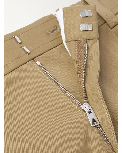 Bottega Veneta Natural Wide-leg Pleated Cotton-garbadine Trousers for men