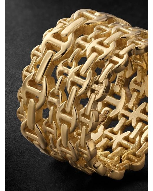 Hoorsenbuhs Black Damash 18-karat Gold Ring for men