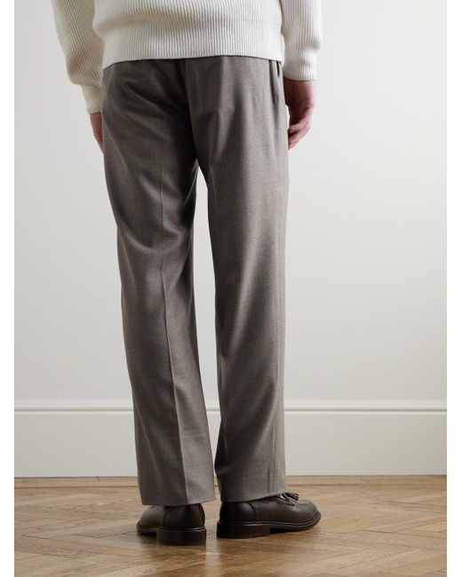 Loro Piana Gray Jacey Straight-Leg Virgin Wool Trousers for men