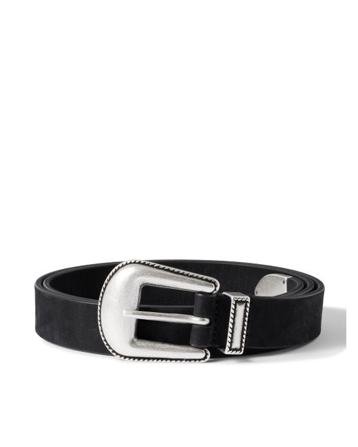 Andersons Black 2.5cm Nubuck Western Belt for men