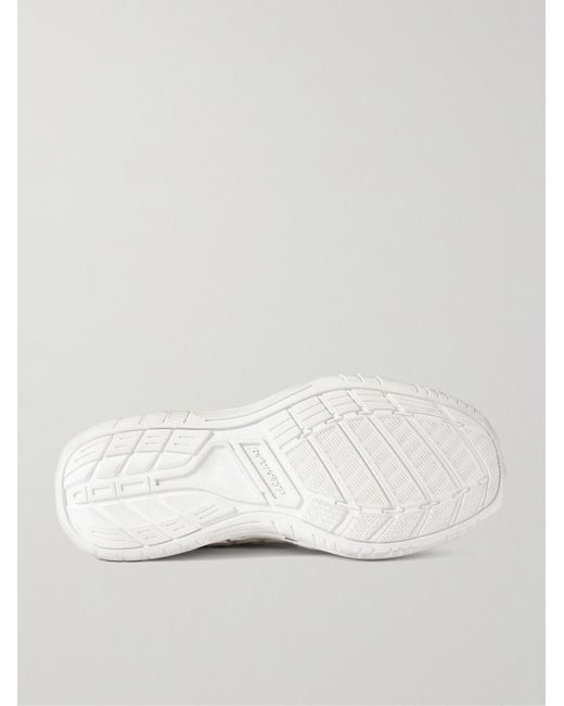 Balenciaga White Hamptons Logo-Appliquéd Distressed Leather Sneakers for men