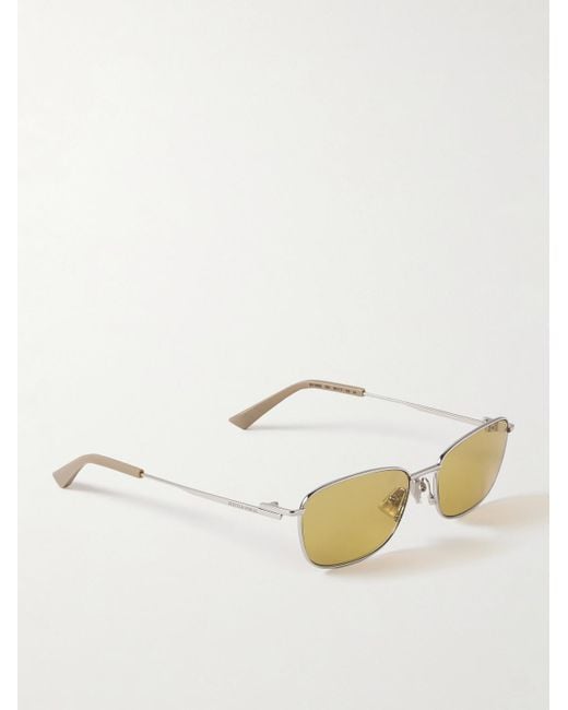 Bottega Veneta Silberfarbene Sonnenbrille mit D-Rahmen in Metallic für Herren
