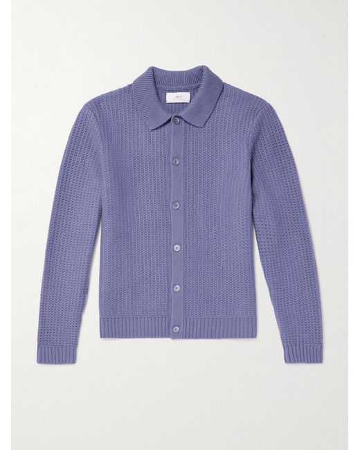 Mr P. Blue Textured Wool And Cashmere-Blend Overshirt for men
