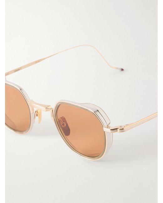 Jacques Marie Mage Natural Dixon Round-frame Gold-tone Metal Sunglasses for men