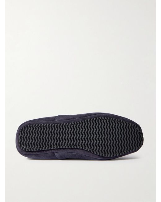 Mr P. Blue Plush-Lined Suede Slippers for men