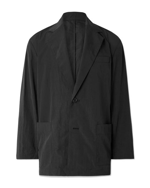 Ssstein Black Oversized Nylon Blazer for men