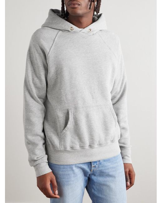 Les Tien Gray French Terry Cotton-jersey Raglan Hoodie for men