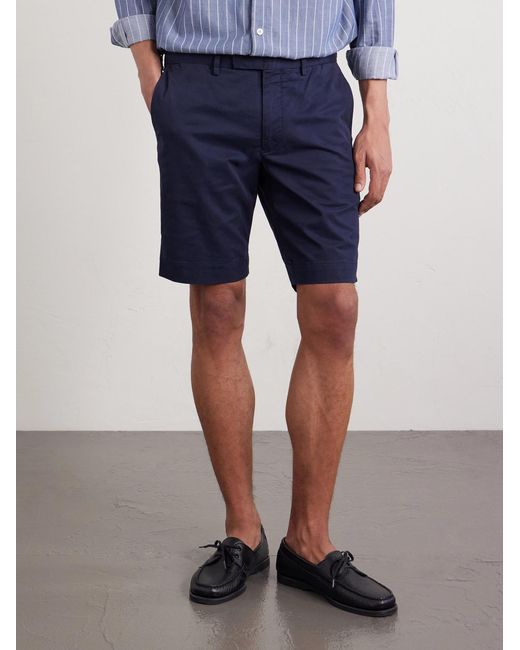 Polo Ralph Lauren Blue Straight-Leg Stretch Cotton-Twill Shorts for men