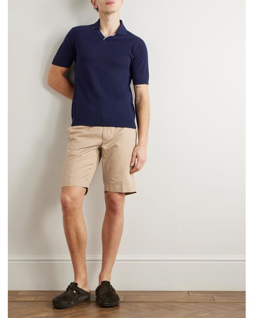 Slowear Natural Straight-Leg Linen And Cotton-Blend Twill Bermuda Shorts for men