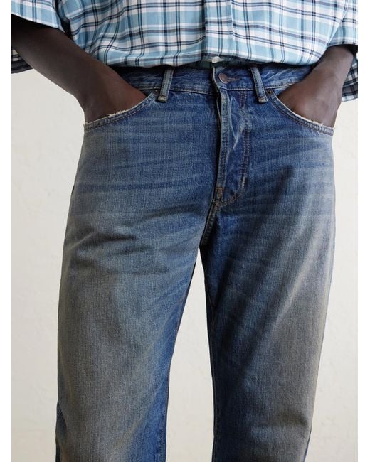 Acne Blue Straight-Leg Cotton Jeans for men