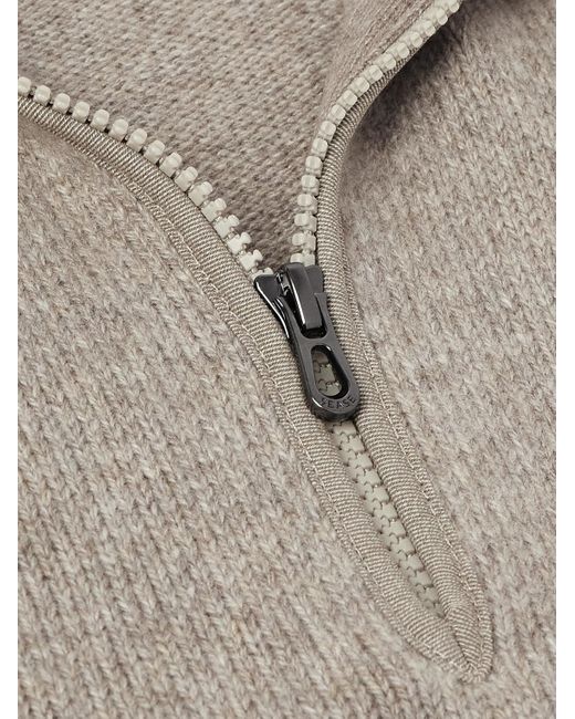 Sease White Cashmere Half-Zip Sweater for men
