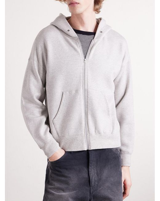 Visvim White Jumbo Wool And Cotton-blend Jersey Zip-up Hoodie for men