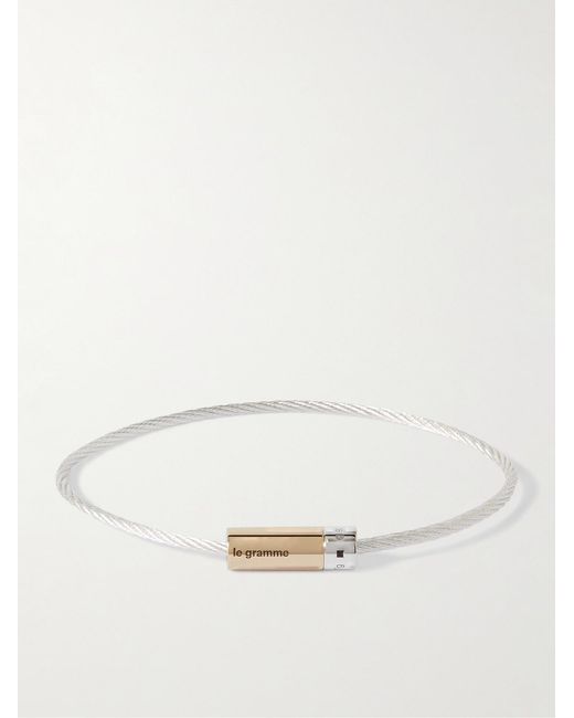 Le Gramme Natural Cable Sterling And 18-Karat Bracelet for men