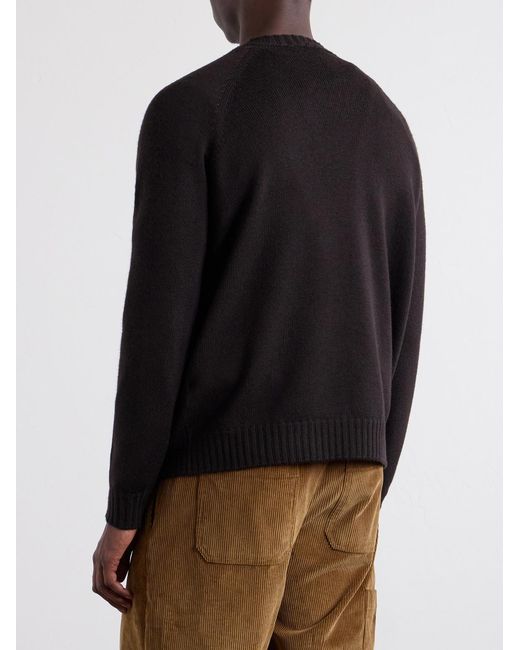 John Smedley Black Denver Extrafine Merino Wool Sweater for men