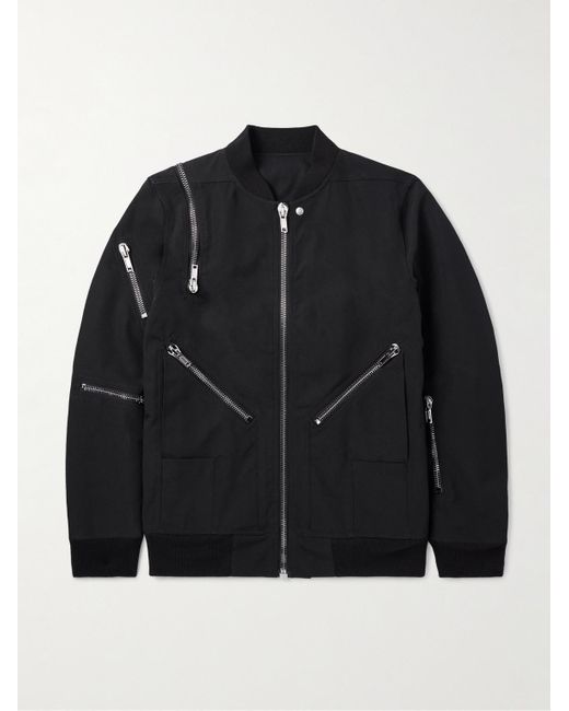 Rick Owens Black Bonotto Jumbo Headon Oversized Zip-Detailed Canvas Bomber Jacket for men