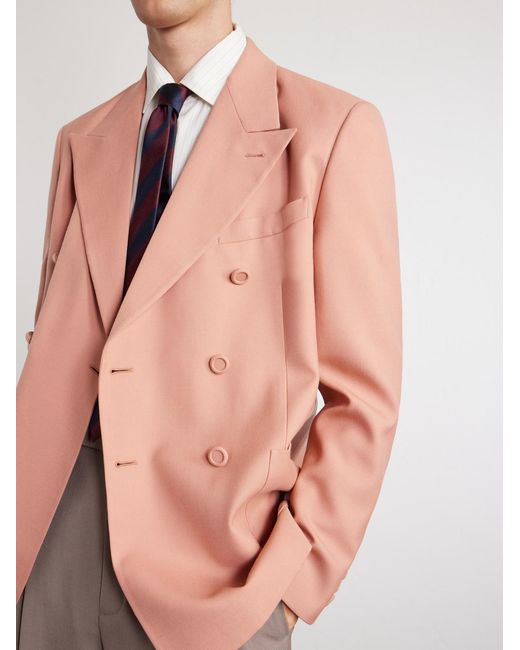 Valentino Garavani Pink Single-Breasted Wool-Nattè Blazer for men