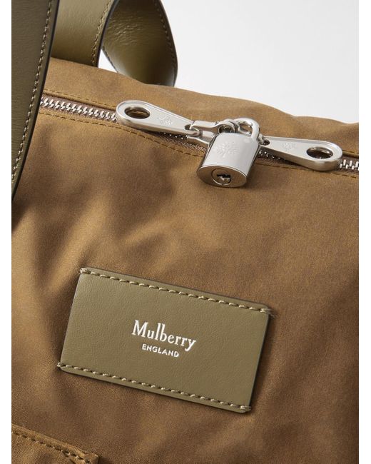 Mulberry Natural Leather-trimmed Waxed-cotton Weekend Bag for men