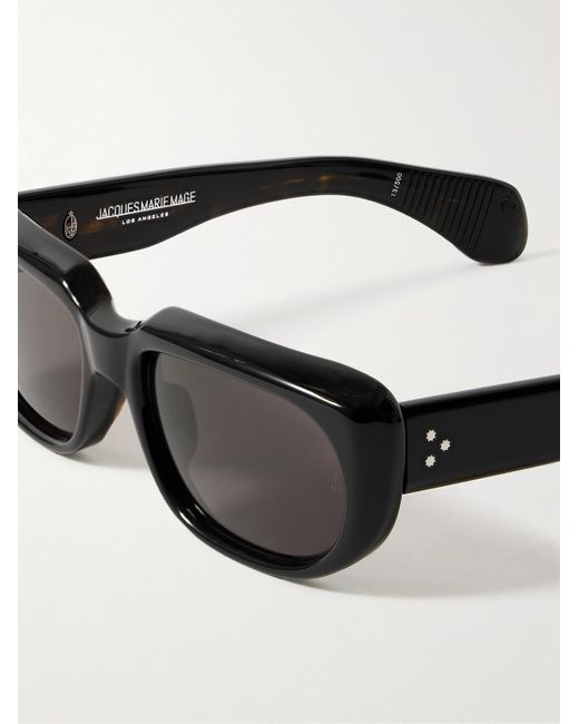 Jacques Marie Mage Black Sartet Rectangular-frame Acete Sunglasses for men