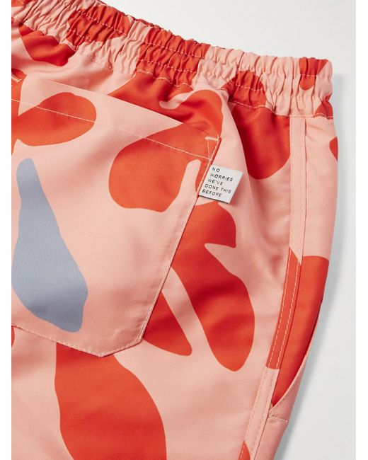 A Kind Of Guise Orange Gili Straight-leg Short-length Printed Shell Swim Shorts for men