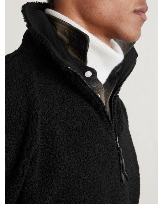 MANAAKI Black Ari Fleece Half-Zip Sweatshirt for men