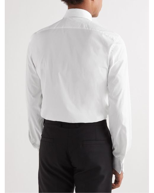 Tom Ford White Double-Cuff Cotton-Piqué Tuxedo Shirt for men
