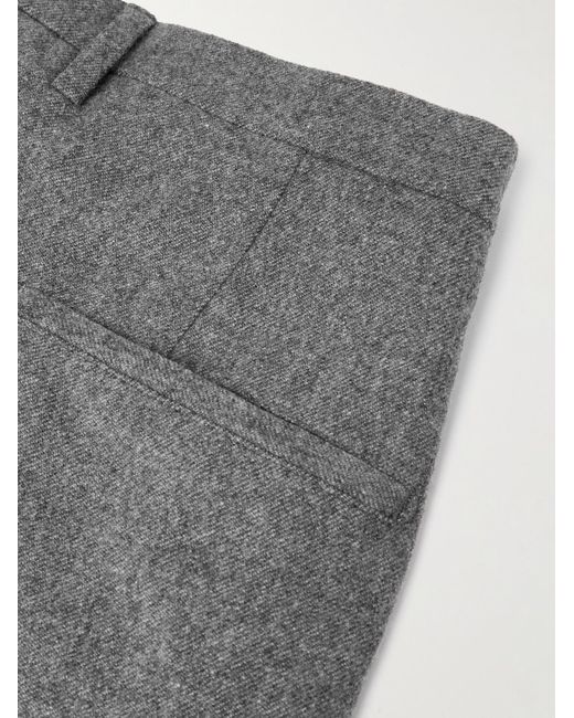 Boglioli Gray Straight-Leg Pleated Virgin Wool-Twill Suit Trousers for men