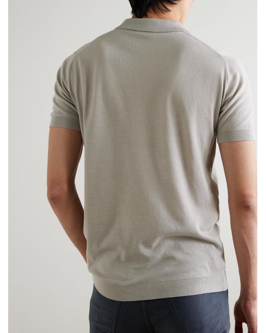 John Smedley Gray Roth Slim-Fit Sea Island Cotton Polo Shirt for men