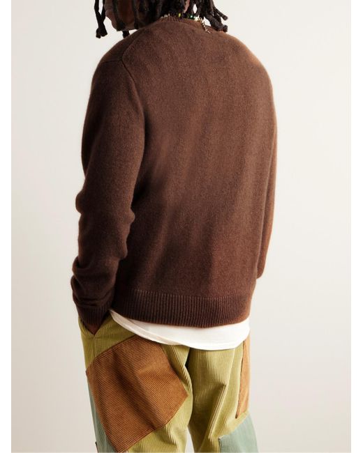 The Elder Statesman Brown Cashmere Sweater for men