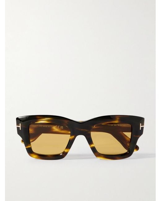 Tom Ford Brown Ilias Square-frame Tortoiseshell Acetate Sunglasses for men