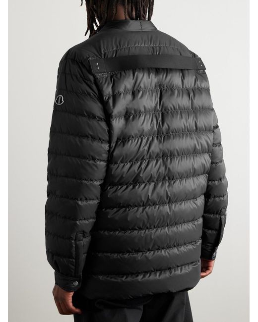 Rick Owens Black Moncler Logo-Appliquéd Quilted Shell Down Jacket for men