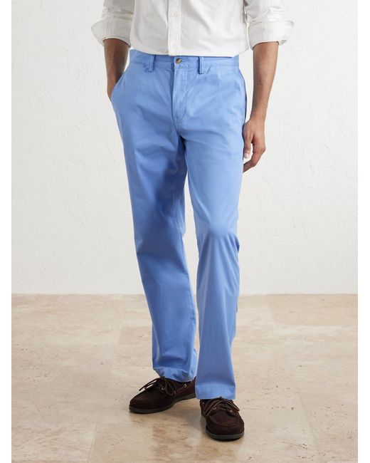 Polo Ralph Lauren Blue Straight-Leg Cotton-Blend Trousers for men