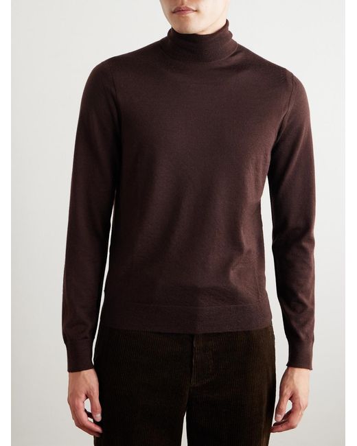 James Purdey & Sons Red Slim-Fit Cashmere Rollneck Sweater for men