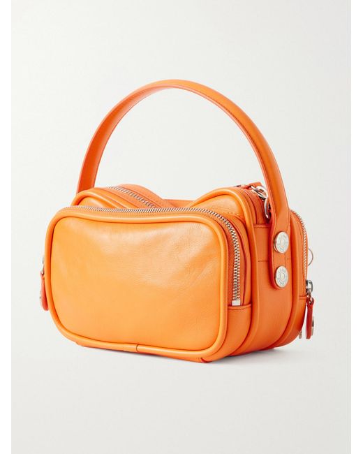 Camero Embellished Textured-Leather Messenger Bag di Acne in Orange da Uomo