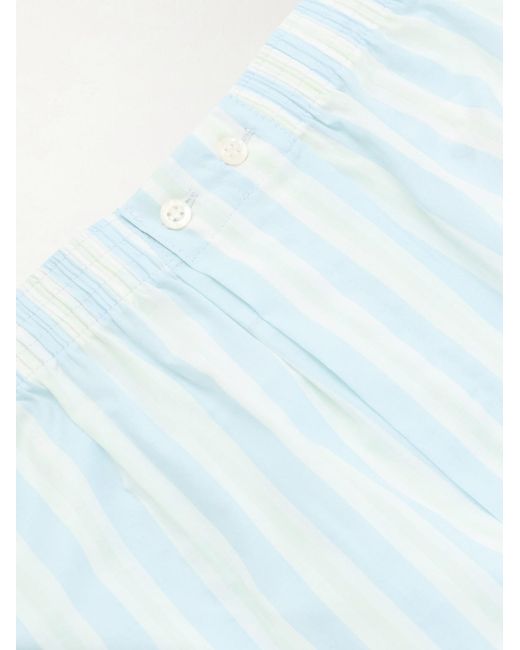 Derek Rose Blue Amalfi 22 Striped Cotton Boxer Shorts for men