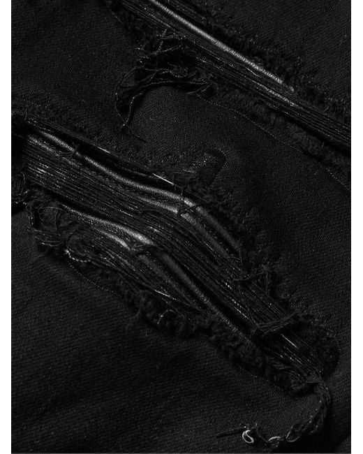 Jeans skinny effetto consumato con inserti in pelle Thrasher di Amiri in Black da Uomo