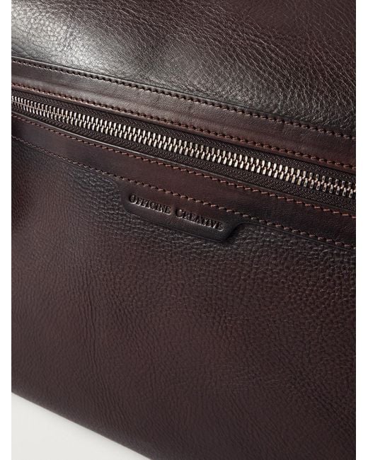 Officine Creative Brown Jules006 Full-grain Leather Weekend Bag for men