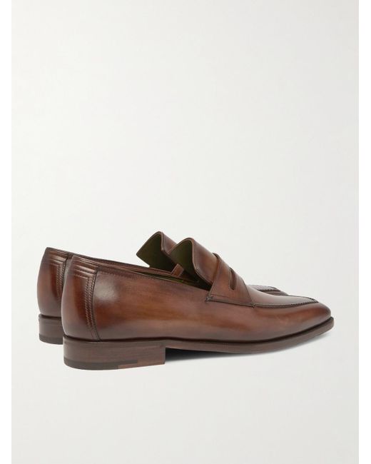 Berluti Brown Andy Leather Loafers for men