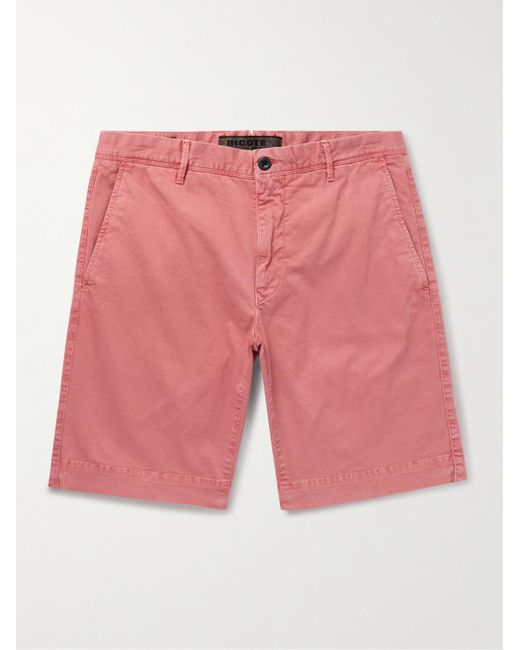 Incotex Pink Slim-fit Cotton-twill Bermuda Shorts for men