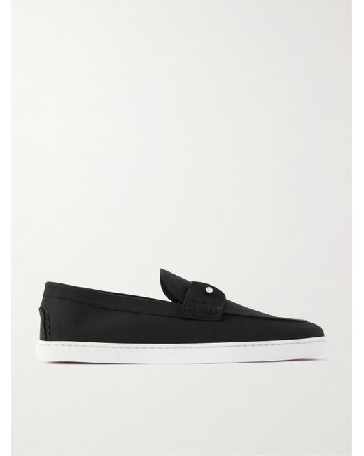 Christian Louboutin White Chambeliboat Nubuck Loafers for men