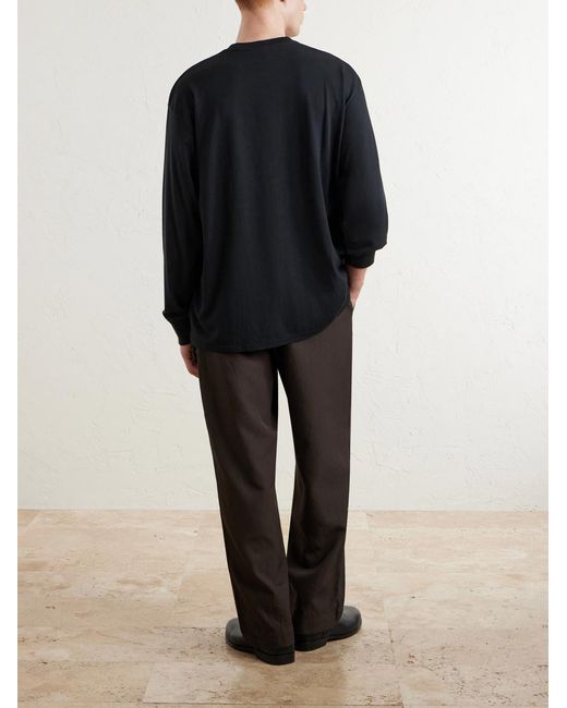A.PRESSE Blue Cotton And Cashmere-Blend T-Shirt for men
