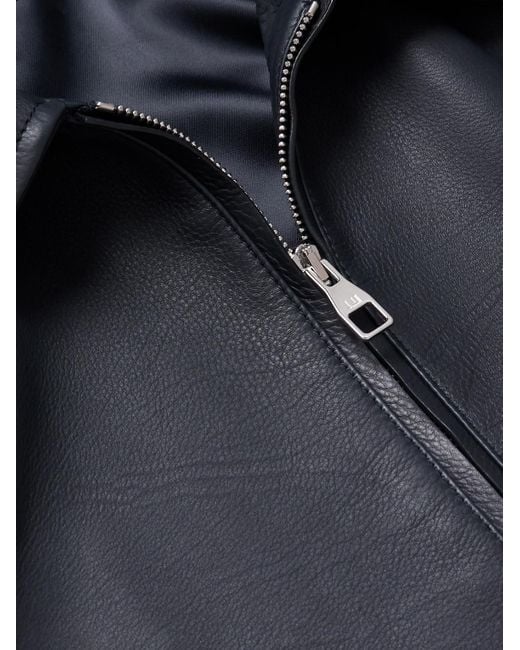 Dunhill Blue Leather Blouson Jacket for men