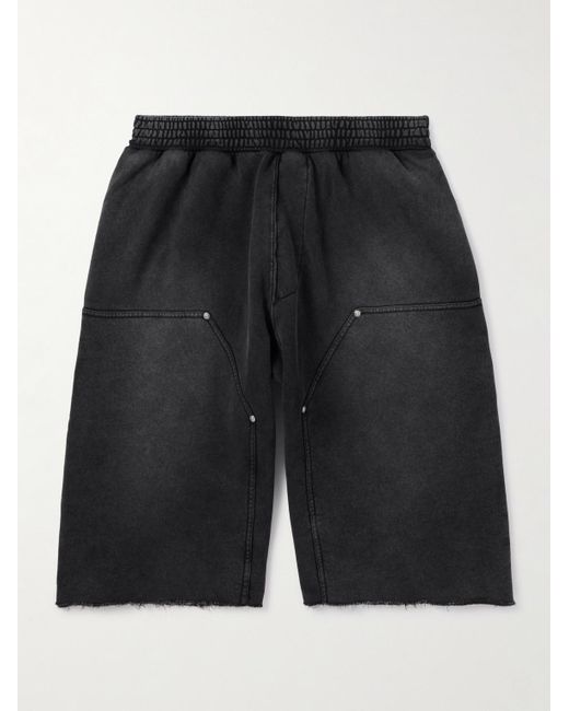Givenchy Weit geschnittene Shorts aus Baumwoll-Jersey mit Fransen in Black für Herren