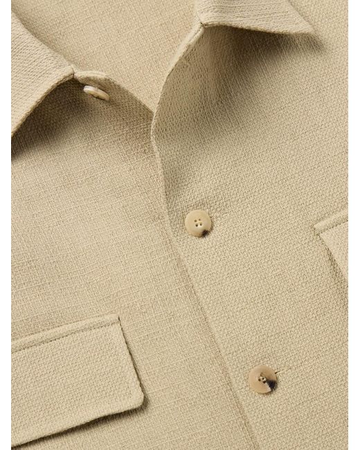 LE17SEPTEMBRE Natural Basketweave Cotton Shirt for men