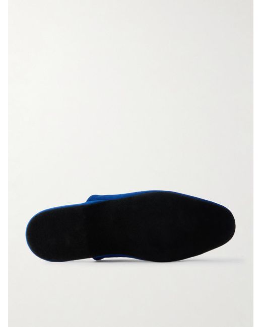 Charvet Blue Suede Slippers for men